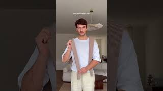 How to tie a sweater perfectly 💫 Subscribe for #fashion
