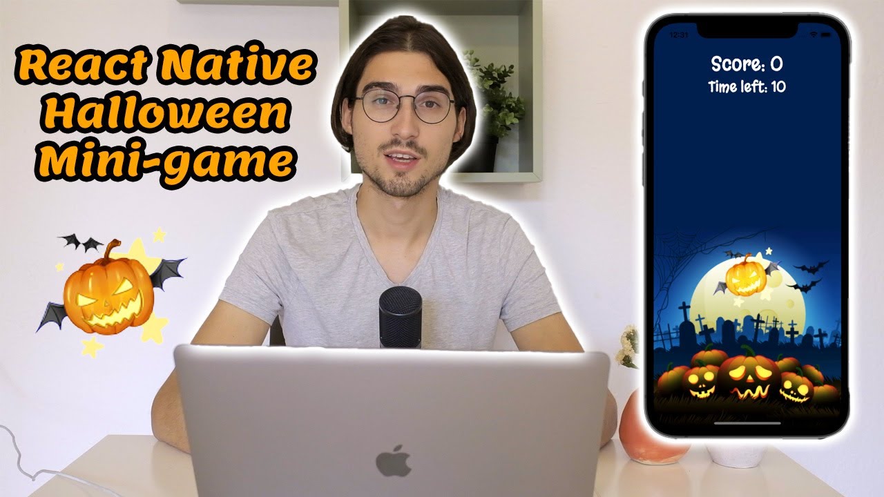React Native Halloween Mini-game. Tutorial App for Beginners. 2022