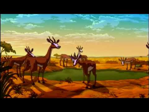 Final trailer button: sunset over the savanna as the end-credits song swells