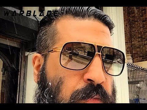 18K позолоченные квадратные мужские солнцезащитные очки WARBLADE