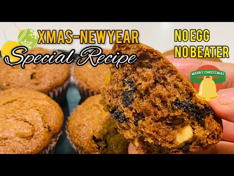 Eggless Mini Fruit CupCake No beater|Xmas Newyear special recipe Malayalam
