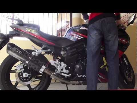 Naza Blade650R \ Hyosung GT650R Two Brothers Edition exhaust sound ( very short revs )