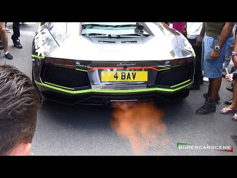 Lamborghini Aventador EPIC FLAMES at the Gumball 3000