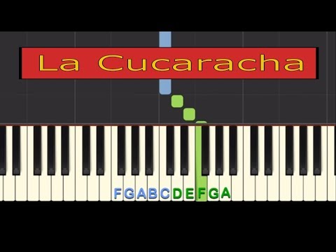 Easy Piano Tutorial: La Cucaracha, Mexican Folk Song with free sheet music