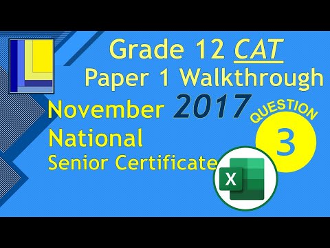 Computer Applications Technology Grade 12 Paper 1 November 2017 Q3 - Excel Spreadsheet