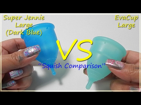 Super Jennie Lg (Blue) vs EvaCup Lg "Squish" - Menstrual Cups