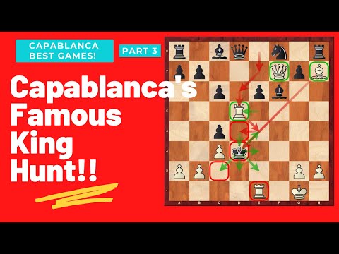 Capablanca's Famous King Hunt !!  Capablanca vs Masyutin Kiev 1914