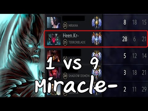 1 vs 9 Terrorblade Miracle-