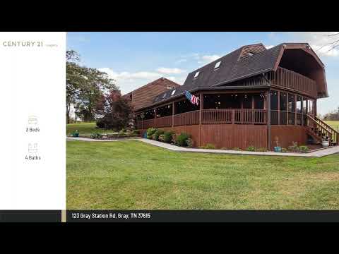 123 Gray Station Rd, Gray TN 37615 - Log Cabin with 1.53 acres and 4 car garage FOR SALE