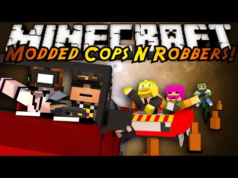 Minecraft Mini-Game : MODDED COPS N ROBBERS! CARS!