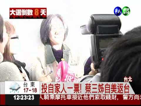 催僑胞票! "蔡三姊"從美返台輔選