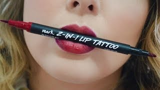 mark. 2-in-1 Lip Tattoo LipSwatches & Review | Sammy Louise