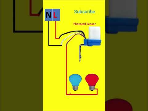 Automatic Day Night Light ON/OFF | photocell Sensors wiring connection diagram #shorts