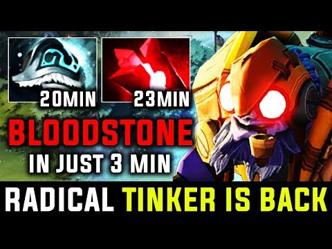 Crazy Tinker Is Back WTF Bloodstone In Just 3 Min After Shiva's - Radical Tinker Dota 2