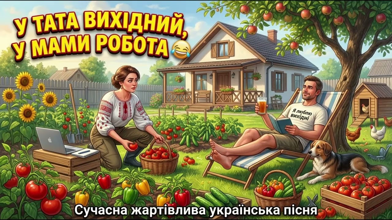 У тата вихідний, у мами робота — сучасна жартівлива українська пісня