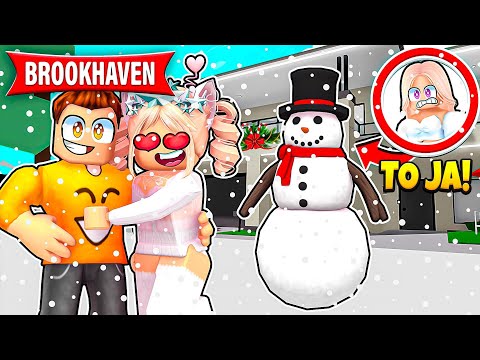 HIDE TROLL AS A SNOWMAN on BROOKHAVEN RP on ROBLOX!