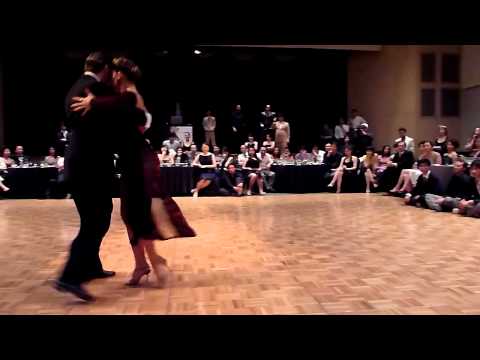  Analía Centurión  and  Gabriel Missé  are  dancing  to  the  tango  "  Los Mareados  "