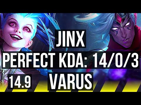 JINX & Thresh vs VARUS & Rakan (ADC) | 14/0/3, Rank 5 Jinx, Quadra, Rank 14 | EUW Challenger | 14.9