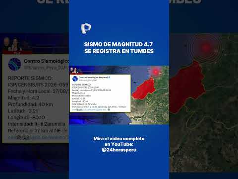 Sismo de magnitud 4.7 se registra en Tumbes: epicentro fue ubicado en Zorritos