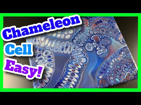 Chameleon Cells Acrylic Pour Fluid Art with JMoPainting