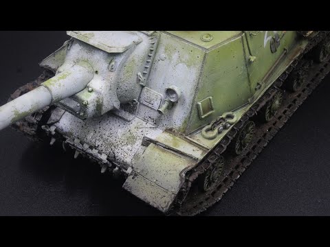 A Winter Whitewash on a tank using hairspray chipping: Tamiya ISU-152 Part 3