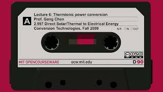 Lecture 6: Thermionic power conversion