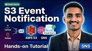 AWS S3 Event Notification with SNS | Email Alerts on Upload & Delete | Hands-on Tutorial