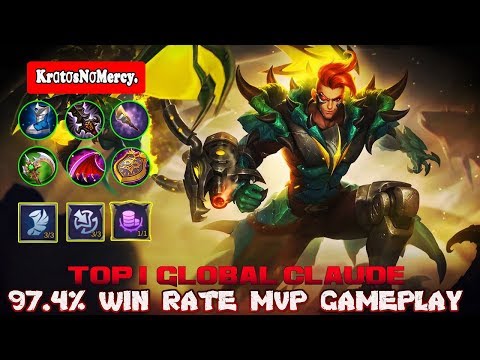 97.4% Win Rate MVP GamePlay | Top 1 Global Claude By KrαtσsNσMercy. | Mobile Legends