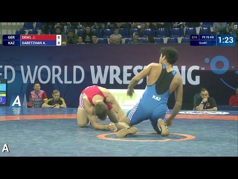 Qual. FS - 76 kg: J. DEML (GER) df. A. SABETZHAN (KAZ), 3-0