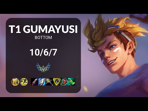 T1 Gumayusi Ezreal vs Sivir BOTTOM - KR CHALLENGER Patch 15.3