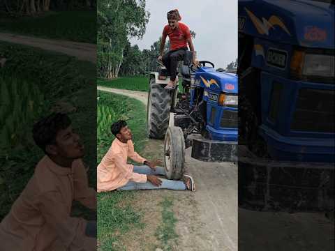 The tractor ran over his feet.#funny#video