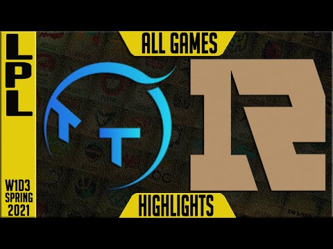TT vs RNG Highlights ALL GAMES | LPL Spring 2021 W1D3 | TT vs Royal Never Give Up