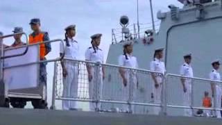 La 16è flotte escorte de la marine chinoise au large d'Abidjan