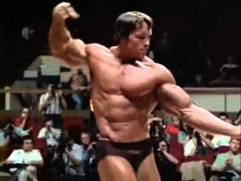 Arnold Schwarzenegger at 1975 Mr. Olympia