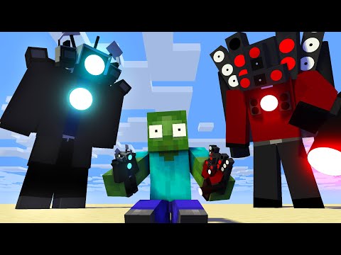 TooBizz - Monster School : SKIBIDI TOILET MINI TITAN SPEAKERMAN AND CAMERAMAN BECOME GIANT Minecraft Animation