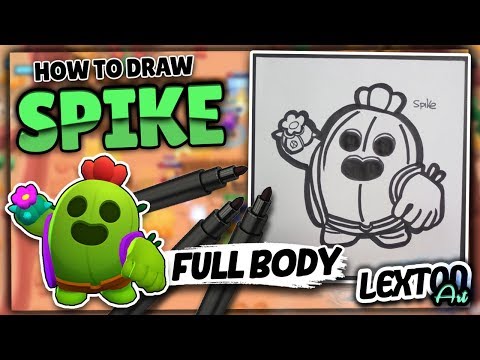 How To Draw SPIKE FULL BODY - Brawl Stars // LextonArt