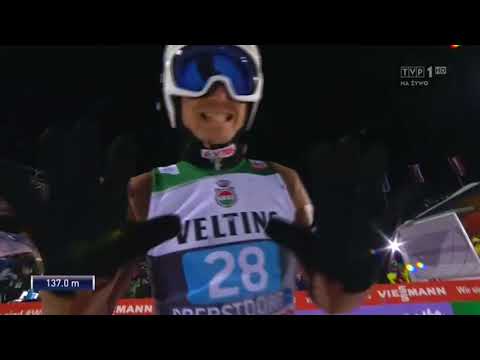 Skok Kamila Stocha w  serii finałowej w Oberstdorfie 137m (30.12.2017)