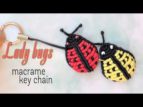 How to make macrame lady bug key chain