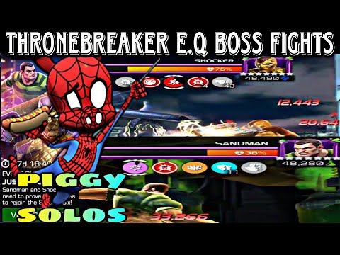 6 star rank 2 spiderham 🕷🕸|Thronebreaker E.Q boss fight solos ~ mcoc