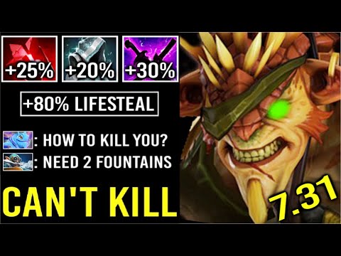 OMG 1v5 CAN'T KILL HIM +80% Lifesteal Unkillable Bristleback Fountain Can't Stop Him WTF Dota 2