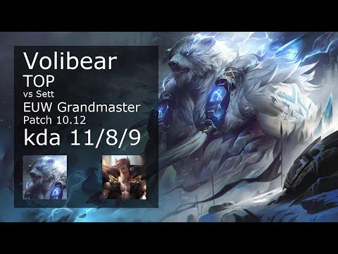 Volibear Top vs Sett - EUW Grandmaster 11/8/9 Patch 10.12 Gameplay
