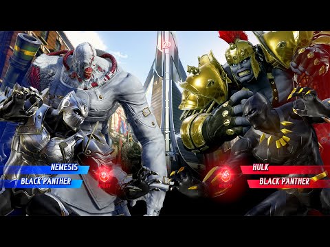 Black Panther & Nemesis VS Black Panther & Hulk (Very Hard) - Marvel vs Capcom | 4K UHD Gameplay