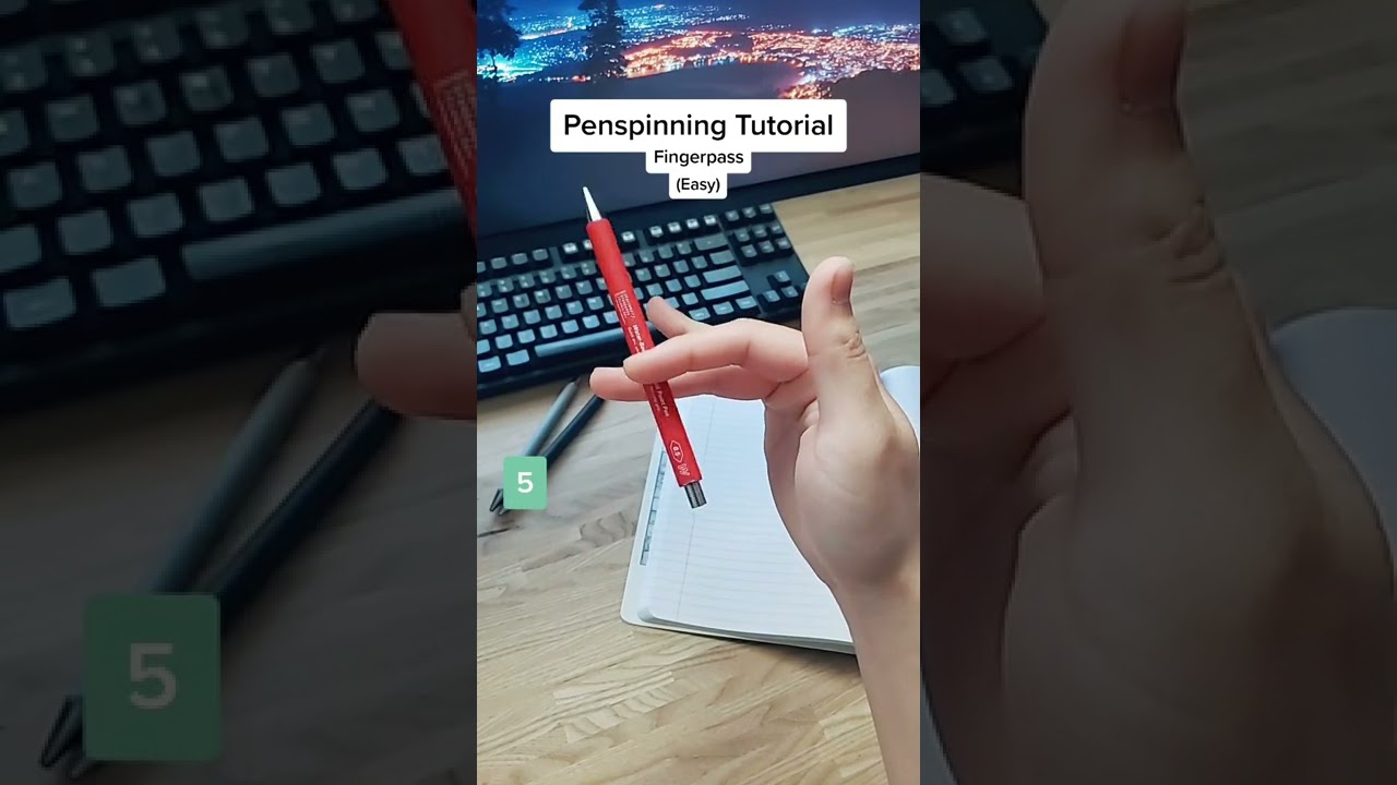 Pen spinning tutorial FINGER PASS EASY ✌️ #shorts