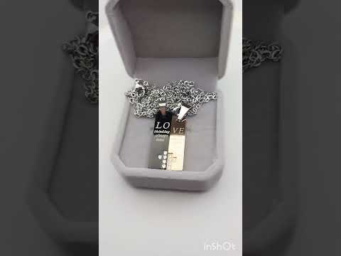 Подарок парню девушке "Всегда рядом - слитки любви" парные кулоны ювелирная сталь медзолото 18К и титан в бархатной коробочке - фото 1 - id-p2376983408