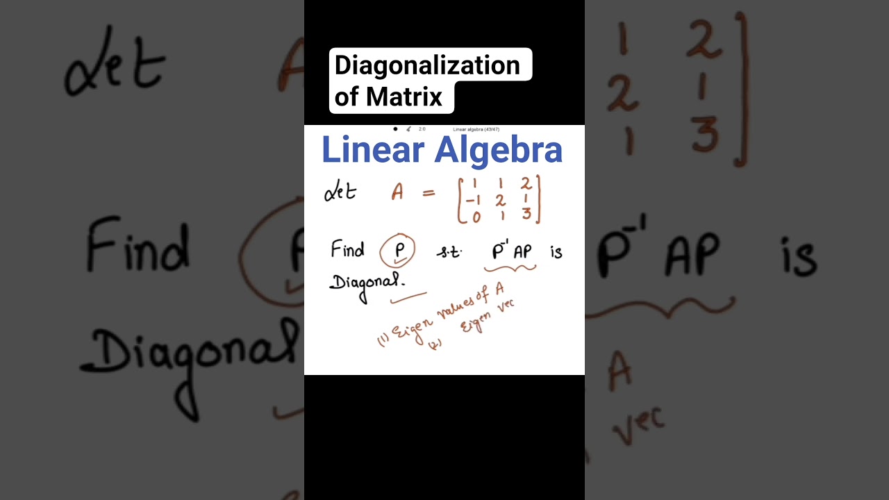 Diagonalization of Matrix #linearalgebra #mscmathematics #engineeringmathematics #csirnetmaths