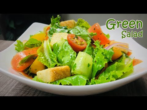 Green Salad Recipe | Vegetable Salad | Fresh Dressing
