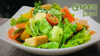 Green Salad Recipe | Vegetable Salad | Fresh Dressing