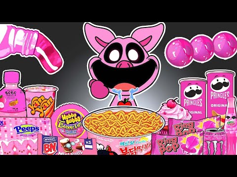Best of Convenience Store PINK Foods Mukbang with PICKYPIGGY | POPPY PLAYTIME CHAPTER 3 | ASMR