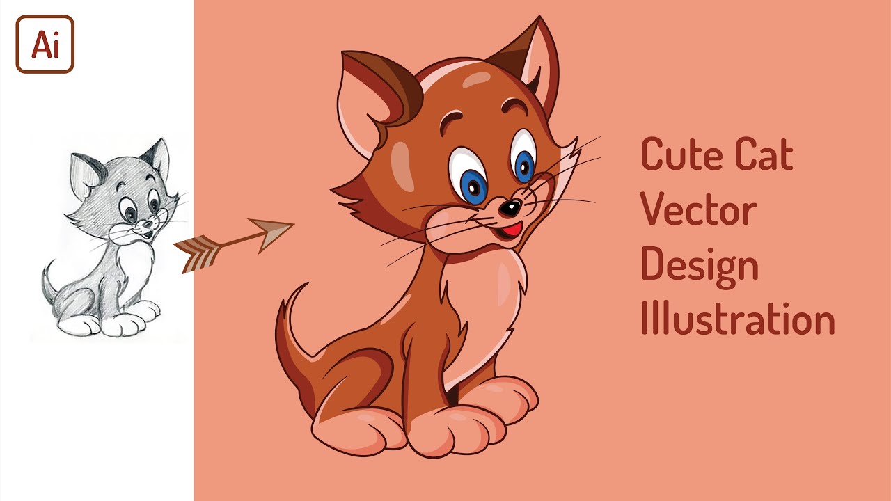How to create cute cat vector in illustrator