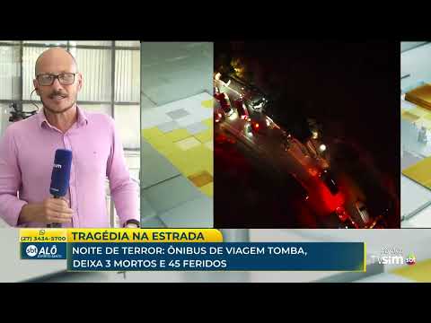 Ônibus de viagem tomba, deixa três mortos e 45 feridos
